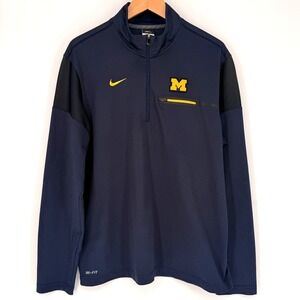Nike Jordan Michigan Wolverines Dri-FIT Quarter Zip Navy Blue L Go Blue NCAA